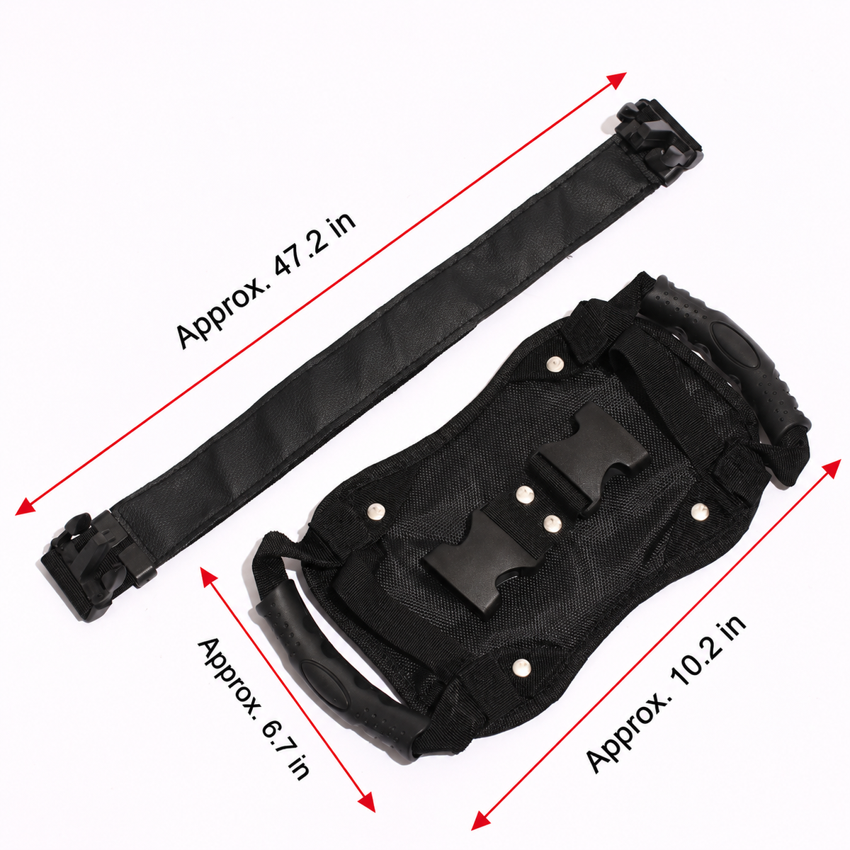 🏍️ Passenger Grip Belt: High-Tensile Nylon, Ergonomic Handle, Adjustable Waist Strap, for Motorcycle