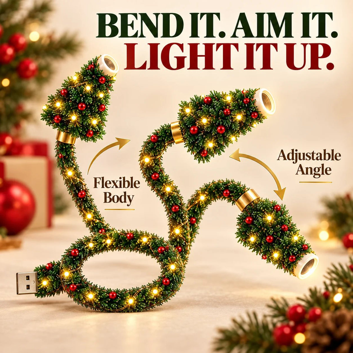 🎄 Christmas LED Projector Light ✨ | USB Plug & Play 🎅 6 Interchangeable Patterns ❄️ Cozy Holiday Room Decor 🎁