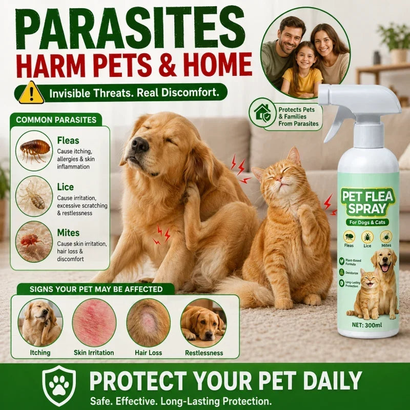 Top Recommendation Buy 1 Get 1 Free for a Limited Time Pet Flea Spray - Plant-Based Formula!