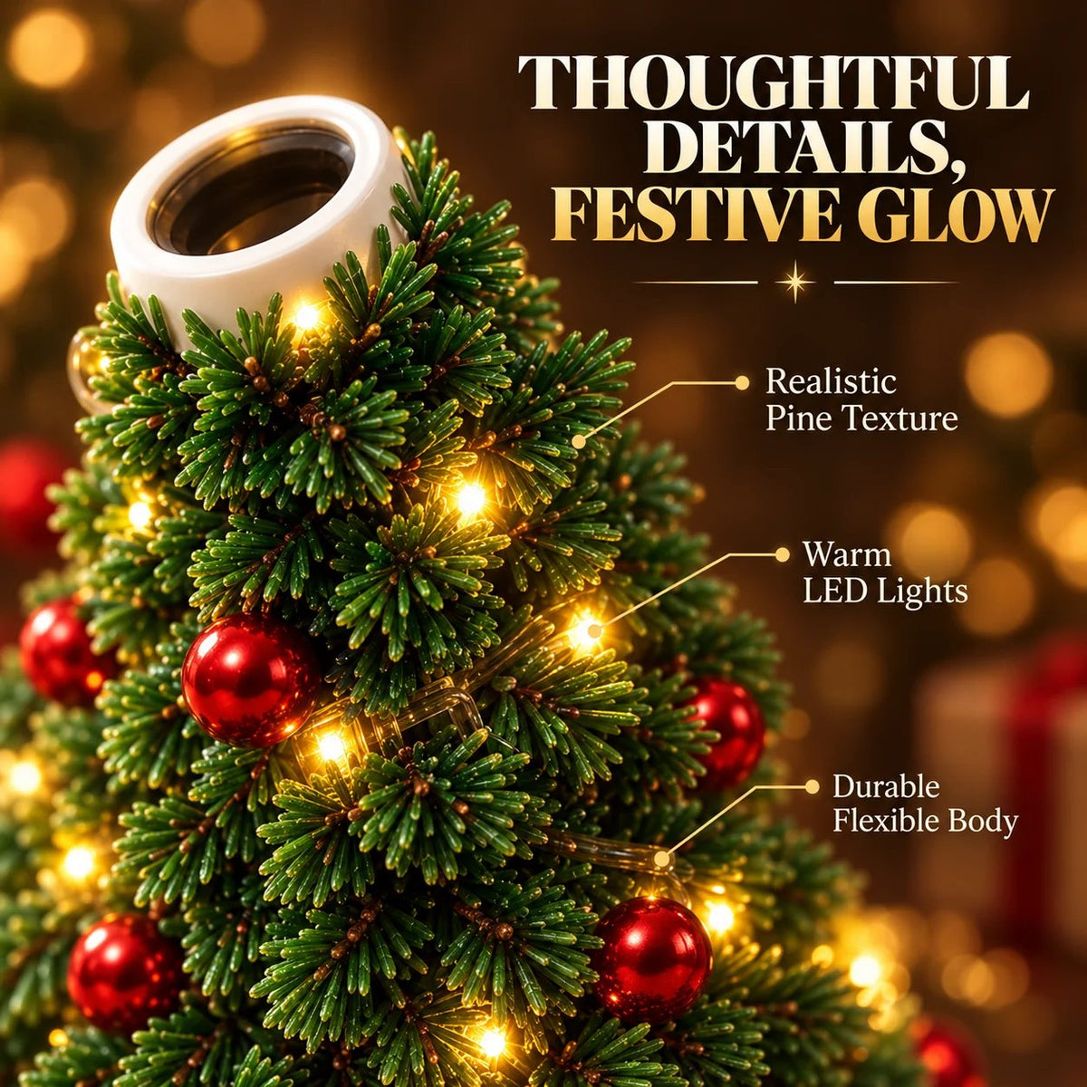 🎄 Christmas LED Projector Light ✨ | USB Plug & Play 🎅 6 Interchangeable Patterns ❄️ Cozy Holiday Room Decor 🎁