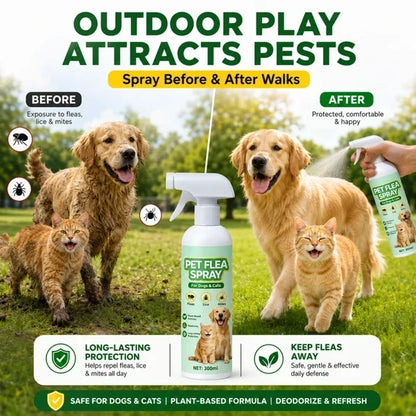 Top Recommendation Buy 1 Get 1 Free for a Limited Time Pet Flea Spray - Plant-Based Formula!
