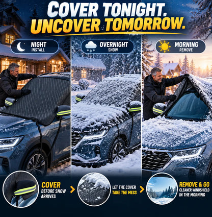 🔥 40% OFF — 💞54K+ SOLD!🔥All-Season Windshield Snow Cover with Mirror Protection❄️