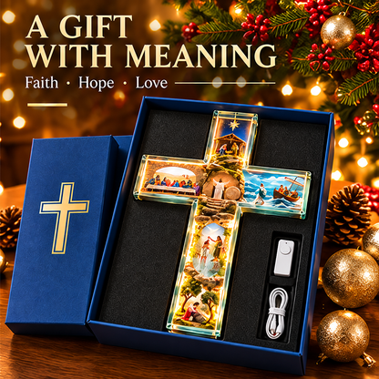 ✨ Last Day – 49% OFF!✝️The Story of Faith in 6 Scenes Cross Lamp